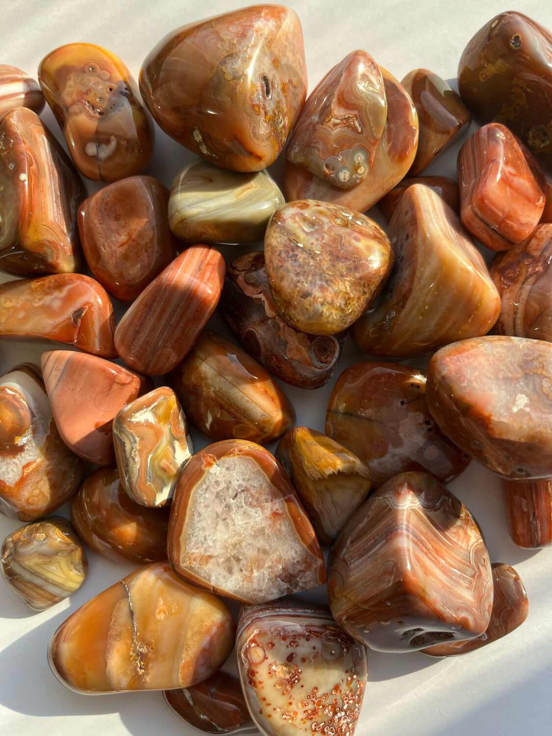 Bahia Agate, polished bulk Bahia agates