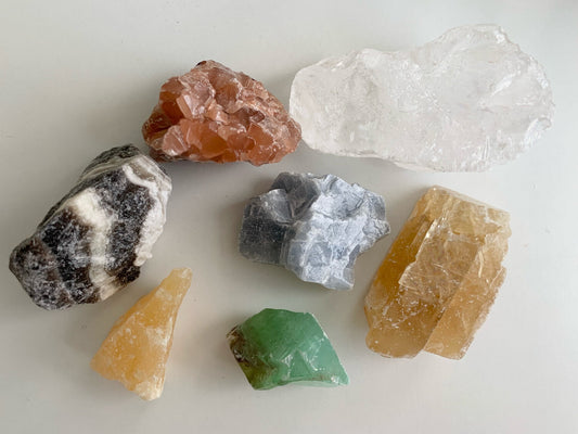 Raw calcite, various color options