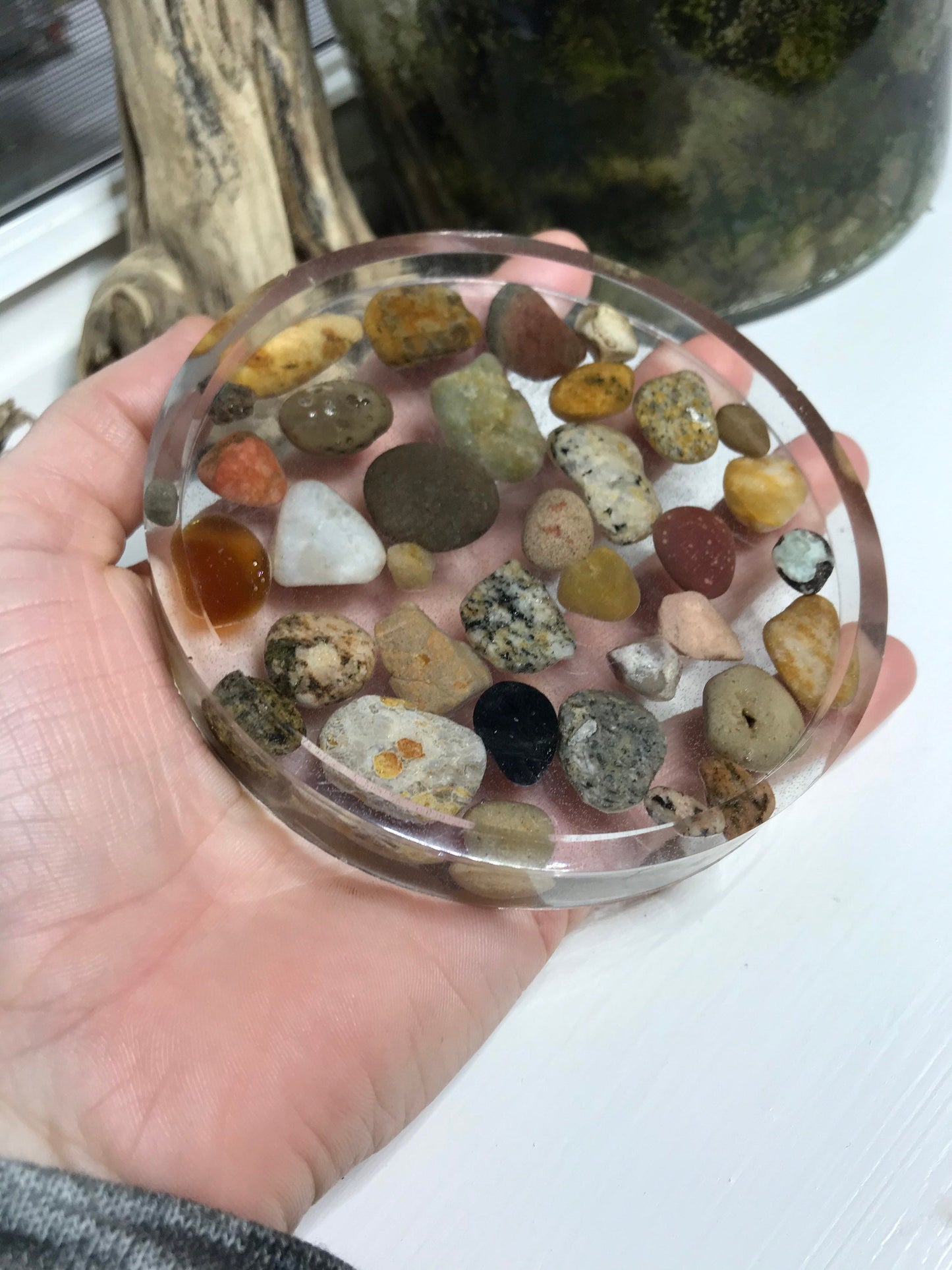 Lake Michigan stone resin coasters, Stone Chip Coasters
