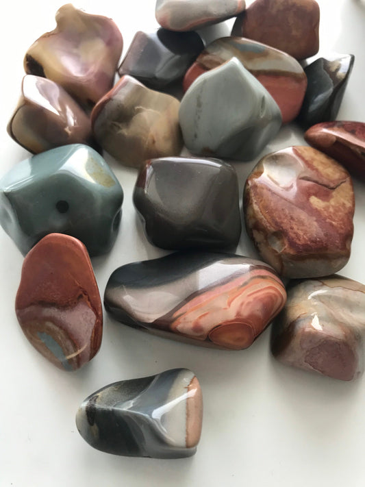 Polychrome jasper tumbles, bulk desert jasper tumbles