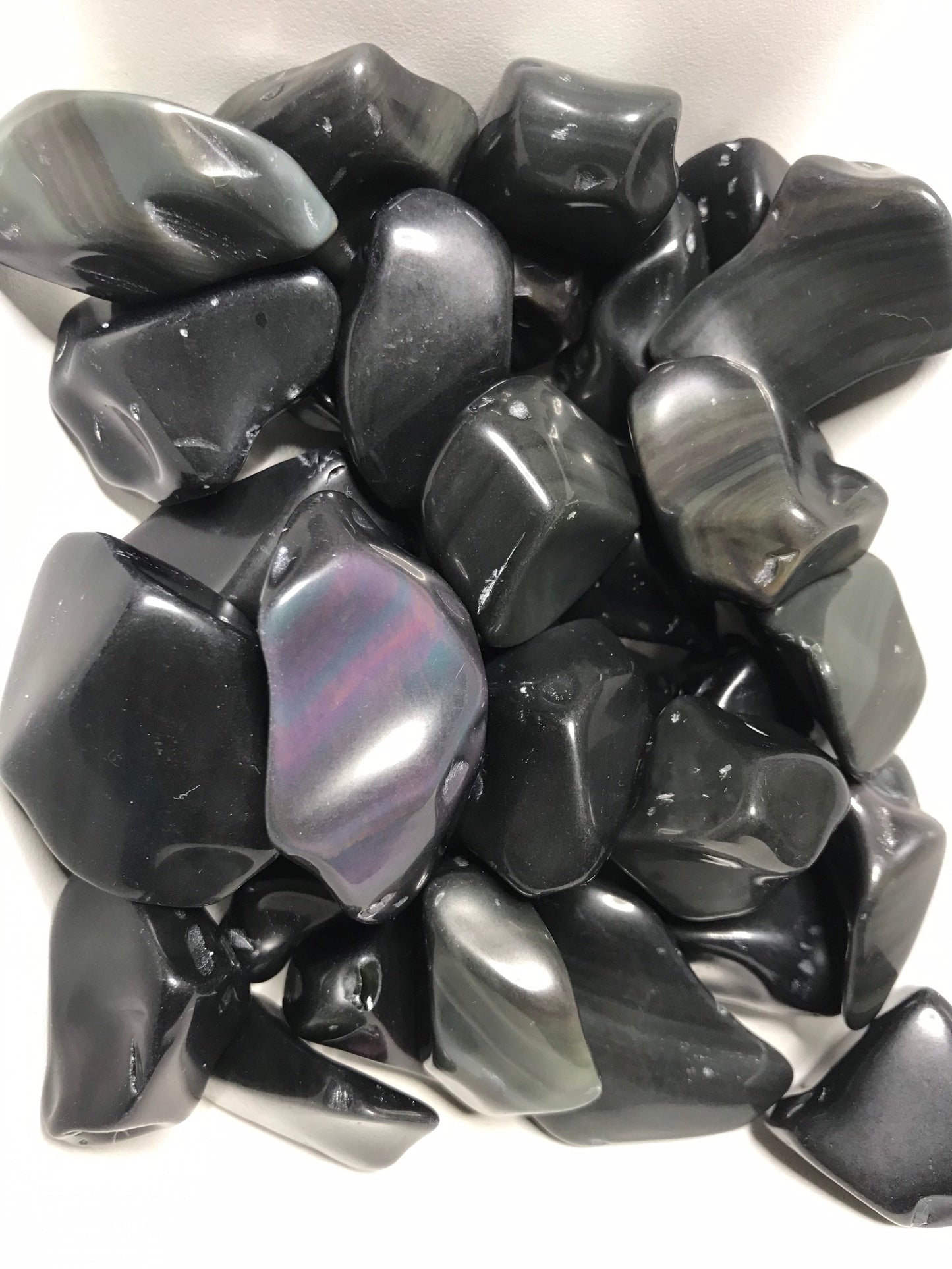 Polished rainbow obsidian, rainbow obsidian tumbles, colorful rocks, colorful obsidian, pretty rocks