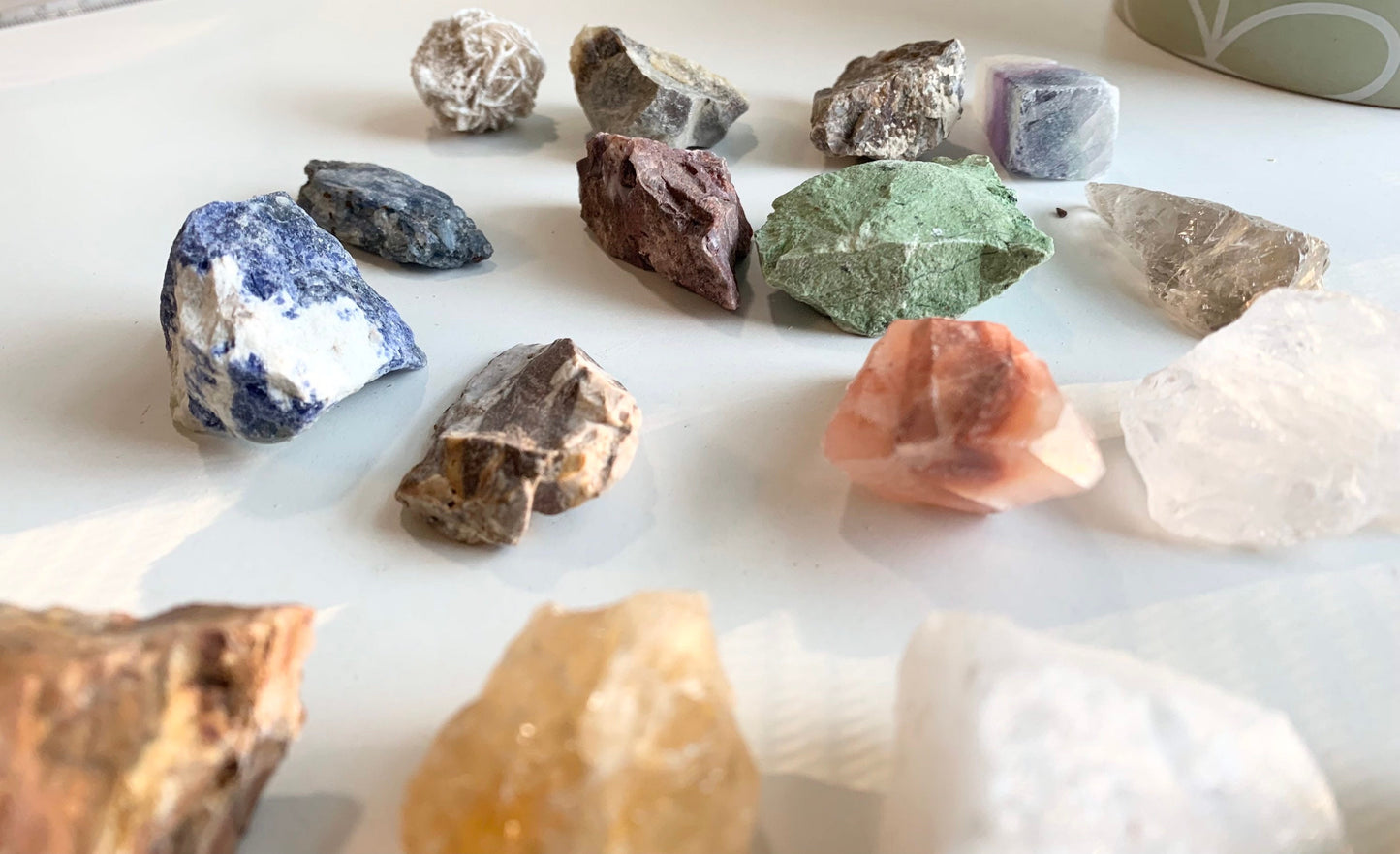 Raw rock set (20 pieces),  rock collection, stone collection, rock and mineral set