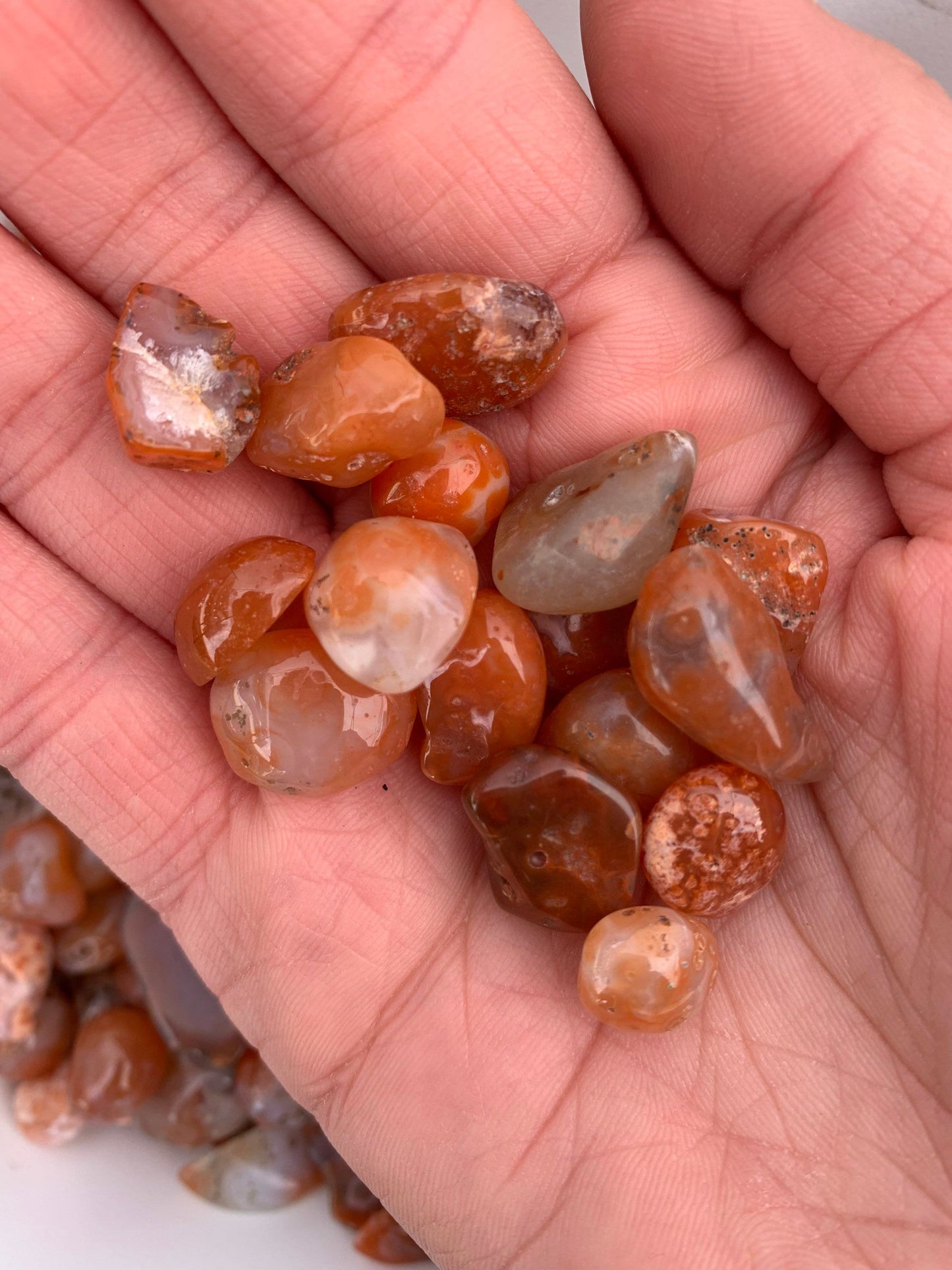 Mini Carnelian nodules (10 stones included), polished carnelian, yellow and orange rocks, polished nodules, small rocks