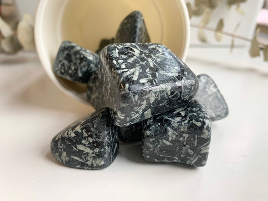 Chinese writing stone tumbles, porphyry