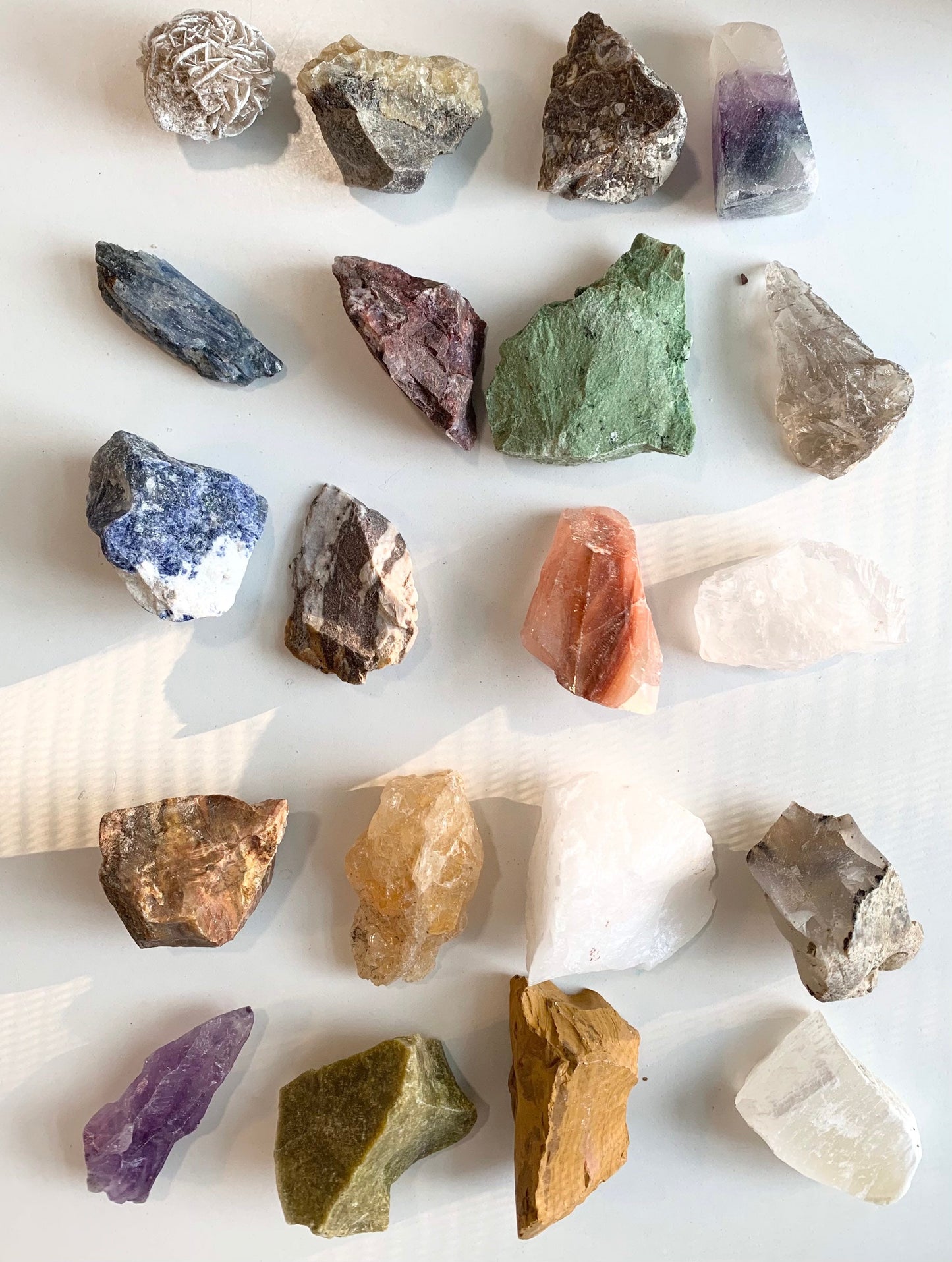 Raw rock set (20 pieces),  rock collection, stone collection, rock and mineral set