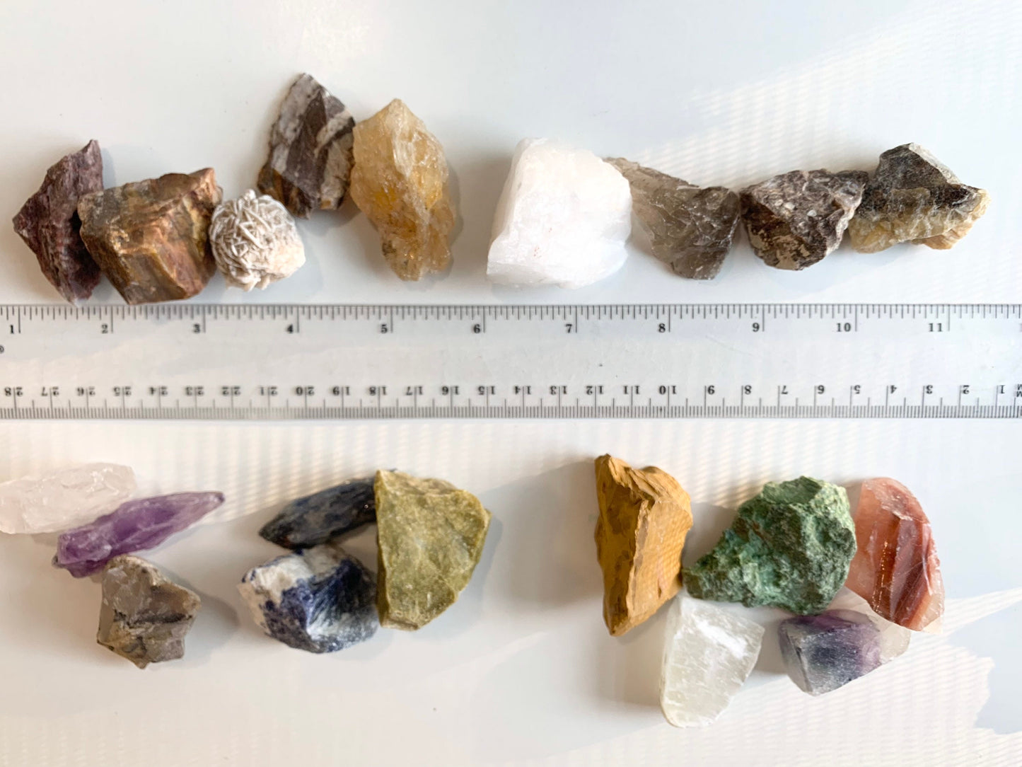 Raw rock set (20 pieces),  rock collection, stone collection, rock and mineral set