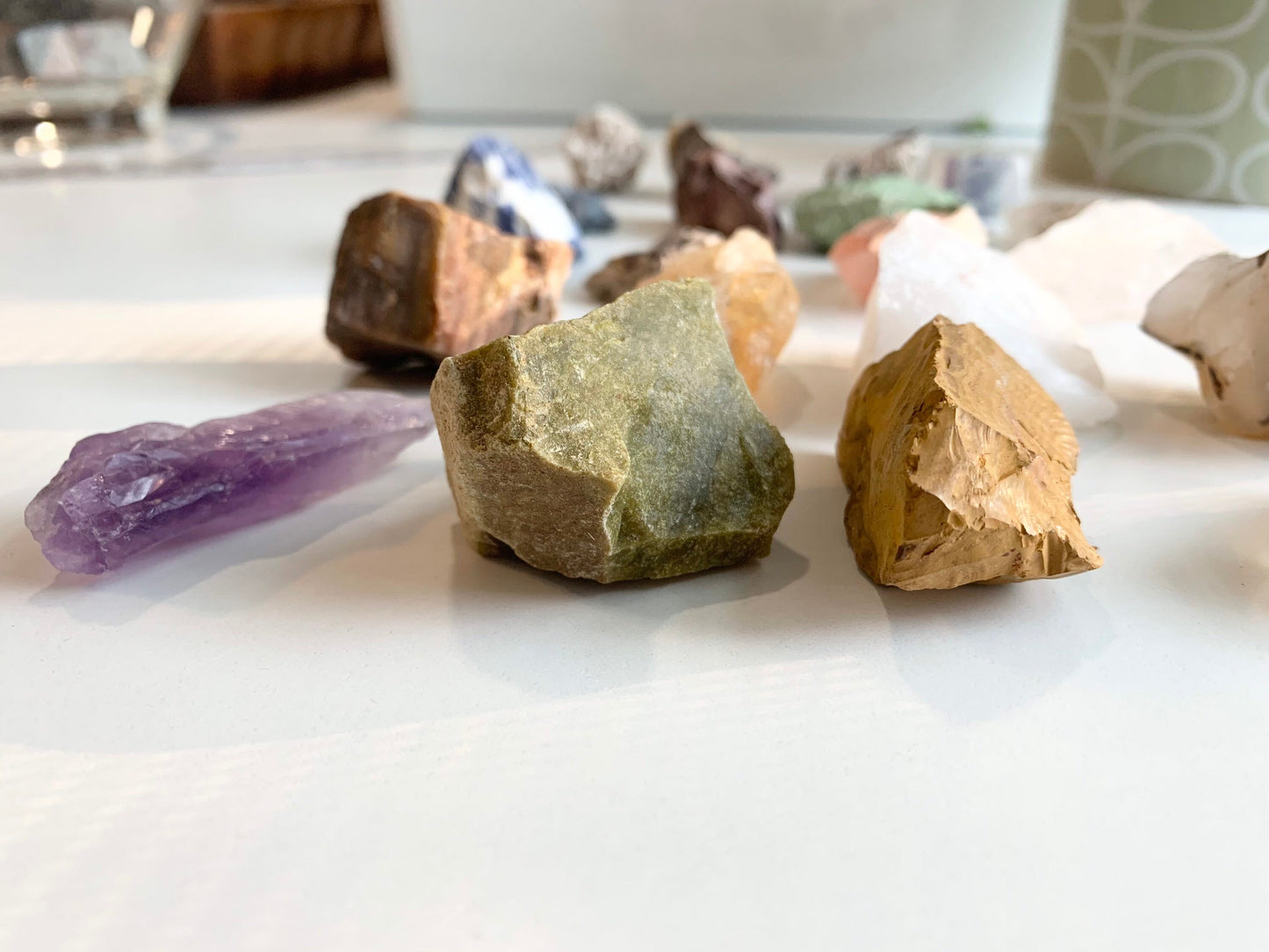 Raw rock set (20 pieces),  rock collection, stone collection, rock and mineral set
