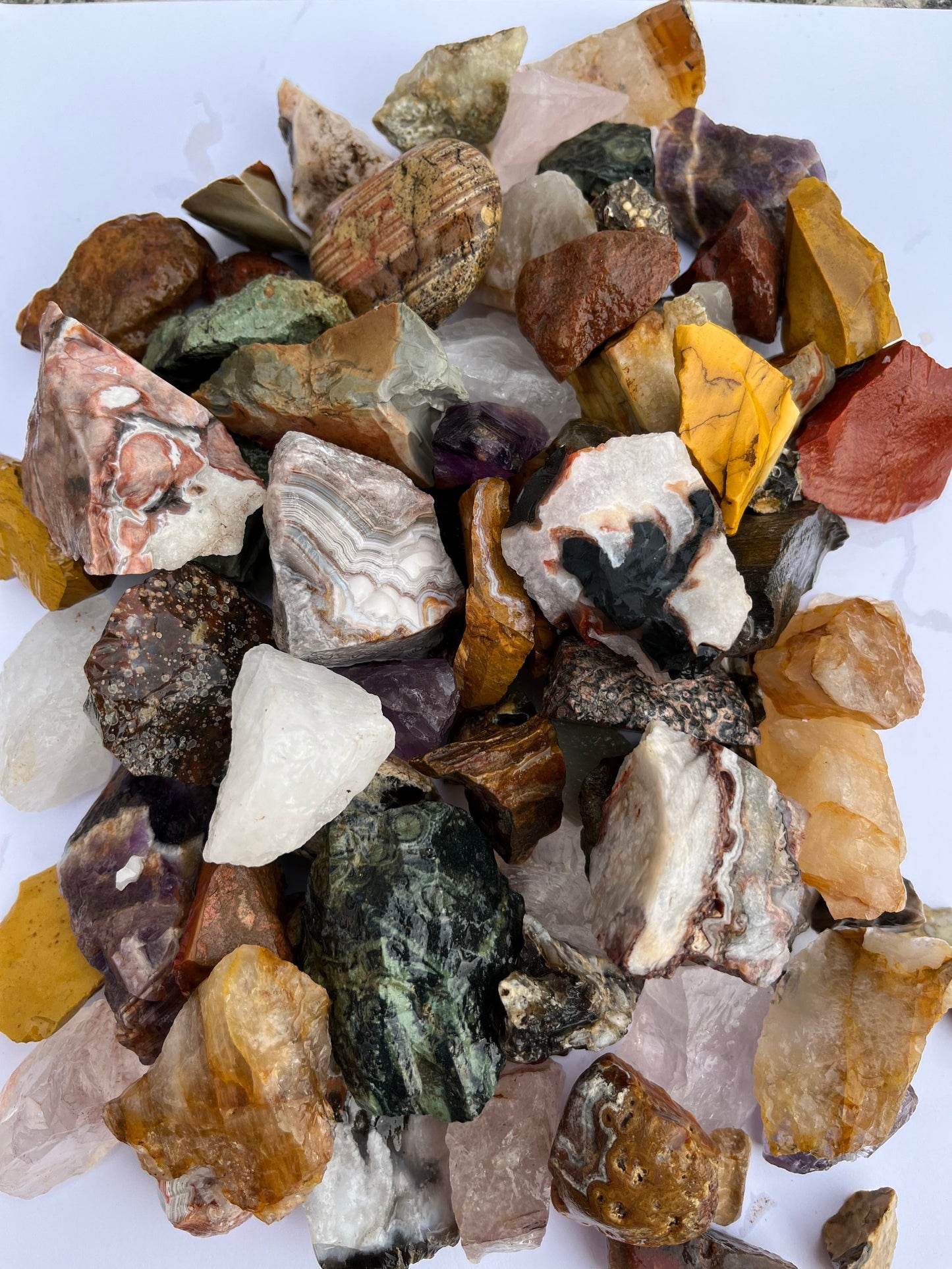 3+ pounds rough agate, jasper, quartz stone mix for tumbling or displa –  Midwest Shores