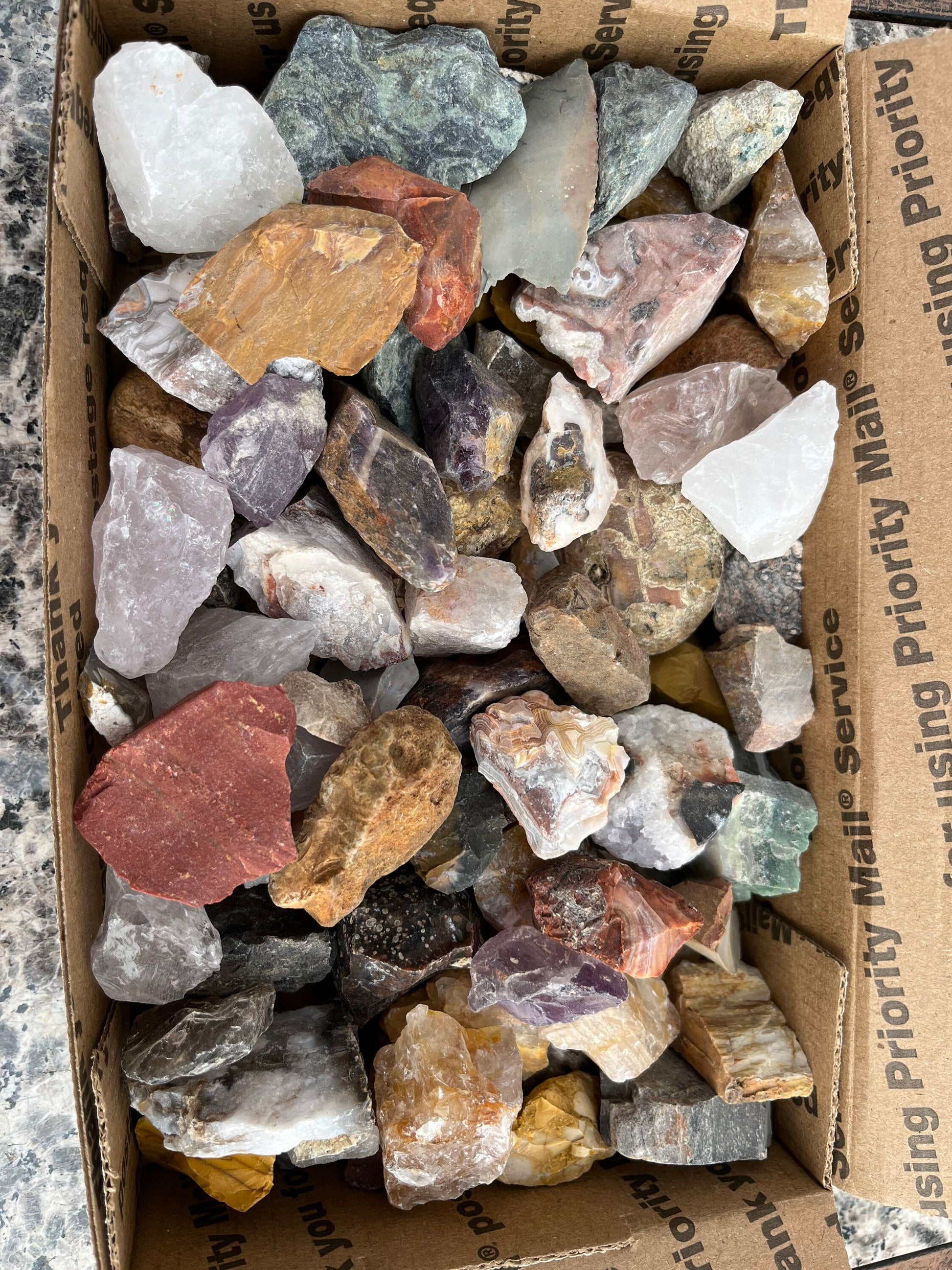 3+ pounds rough agate, jasper, quartz stone mix for tumbling or displa –  Midwest Shores