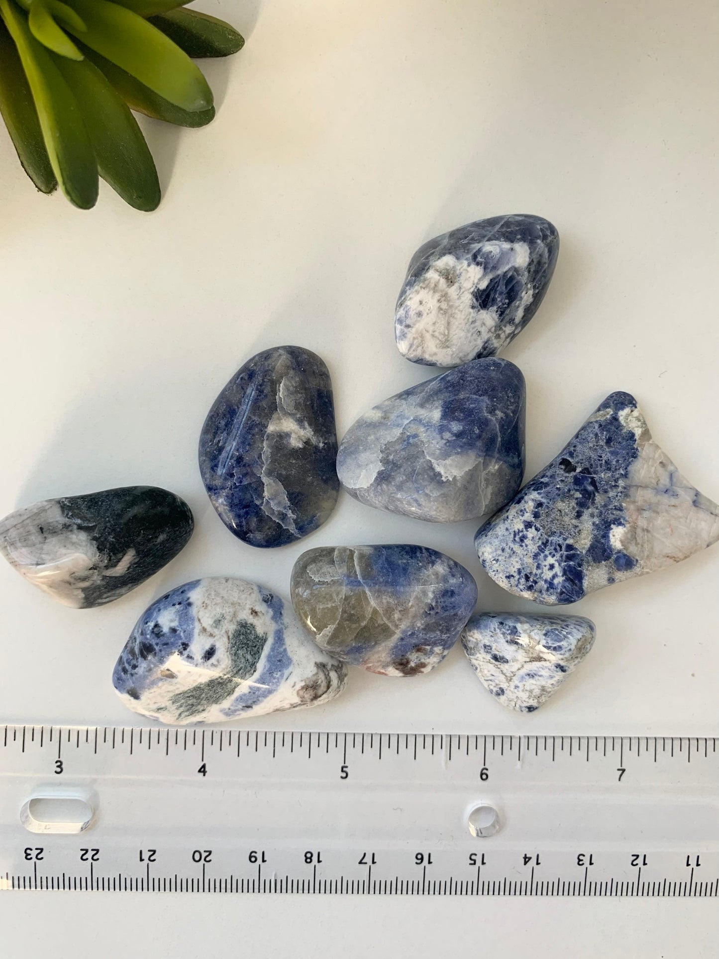 Polished Sodalite mix, bulk sodalite tumbles, UV reactive minerals