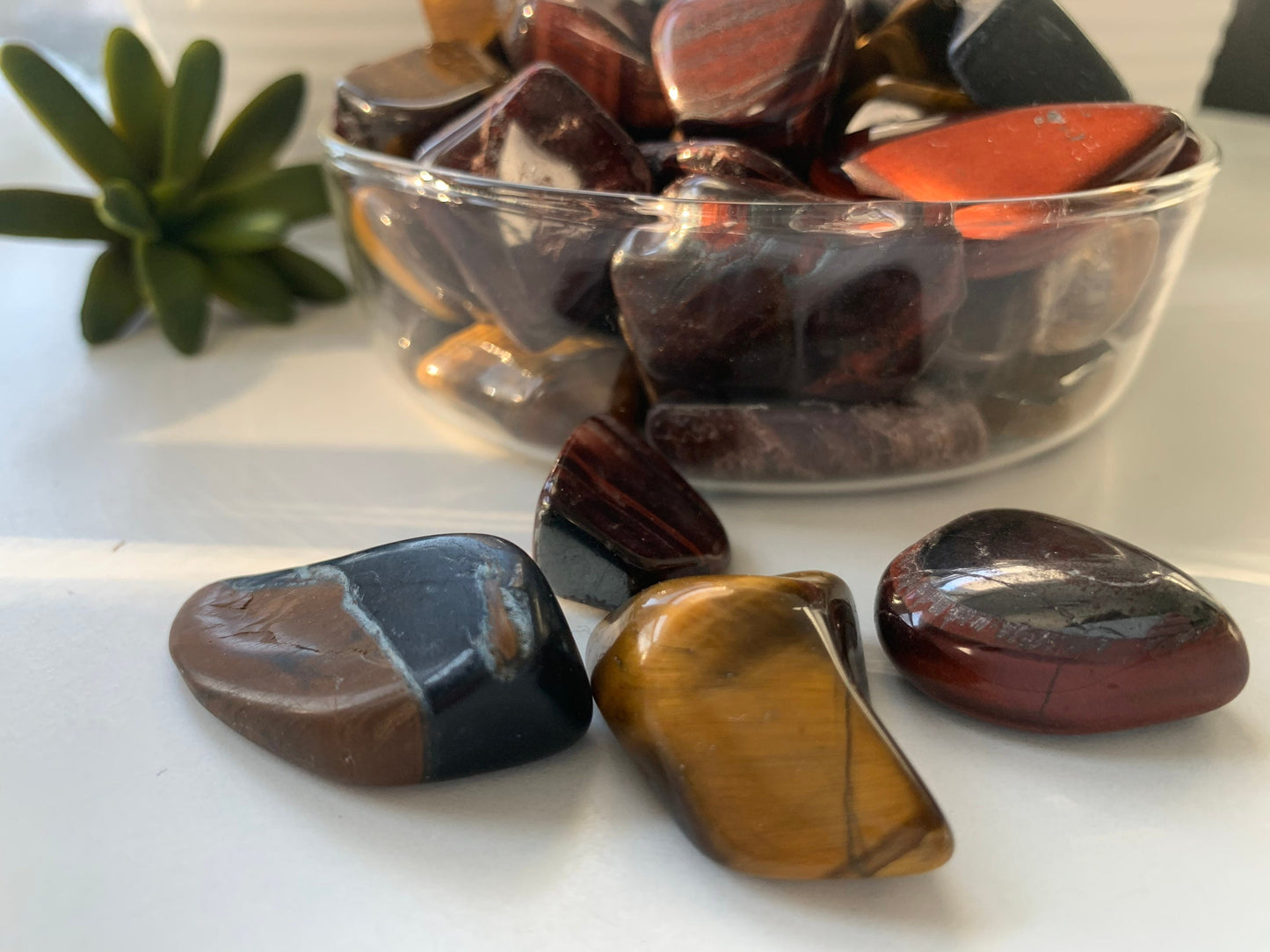 Polished Tiger Eye mix, bulk tiger eye mix tumbles, gold tiger eye, red tiger eye, blue tigereye, hawk eye