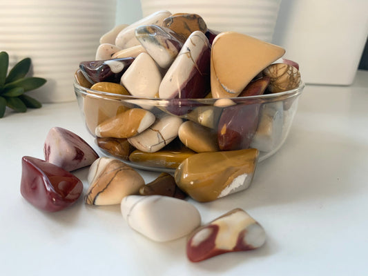 Polished Mooka Jasper, mookaite tumbles