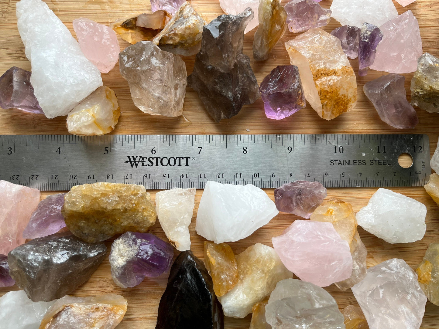Quartz rough stone mix for tumbling or display, colorful tumbling rough, shipping included