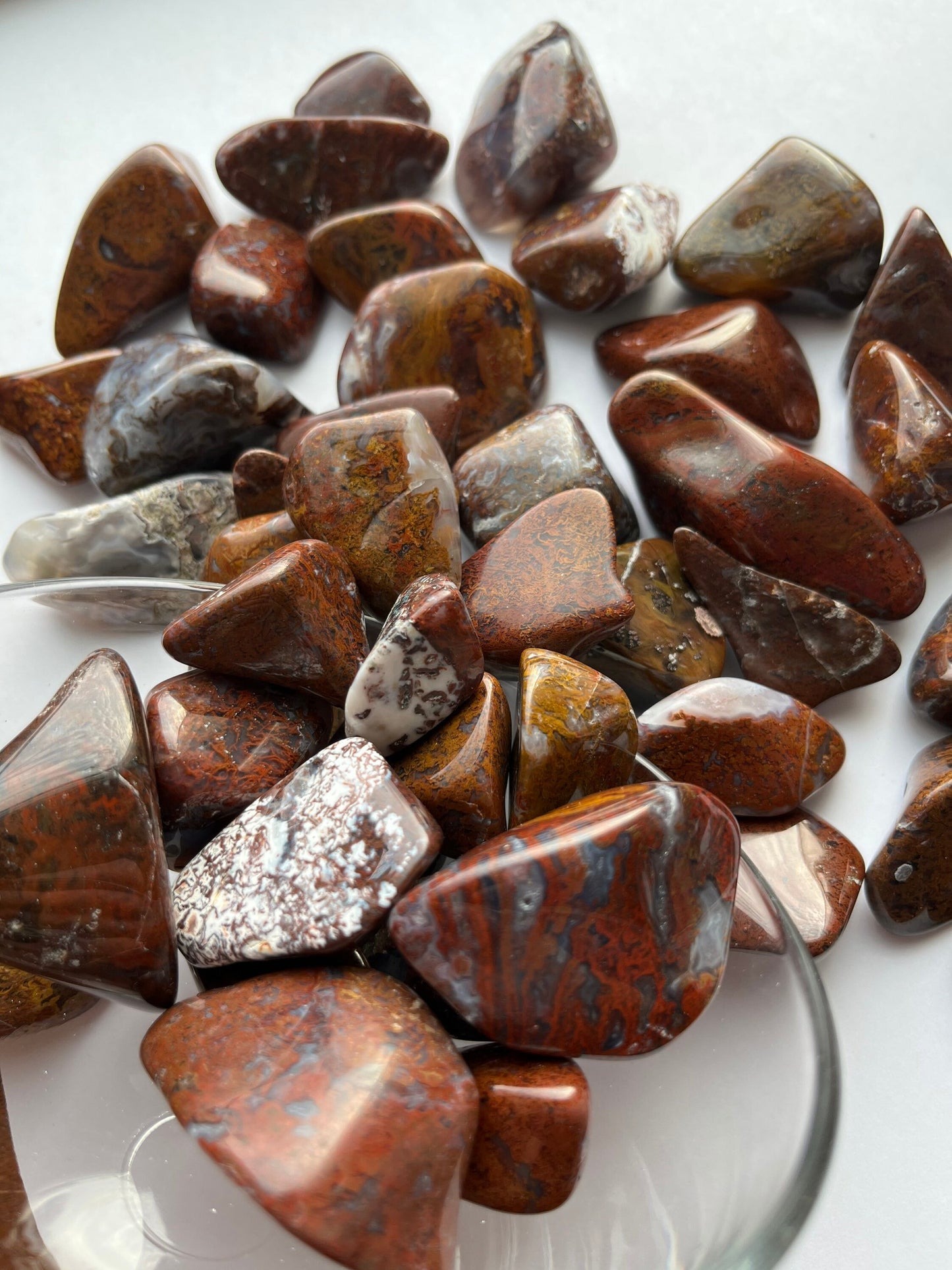 Mexican Moss Agate Polished stones, moss agate tumbles, pretty rocks