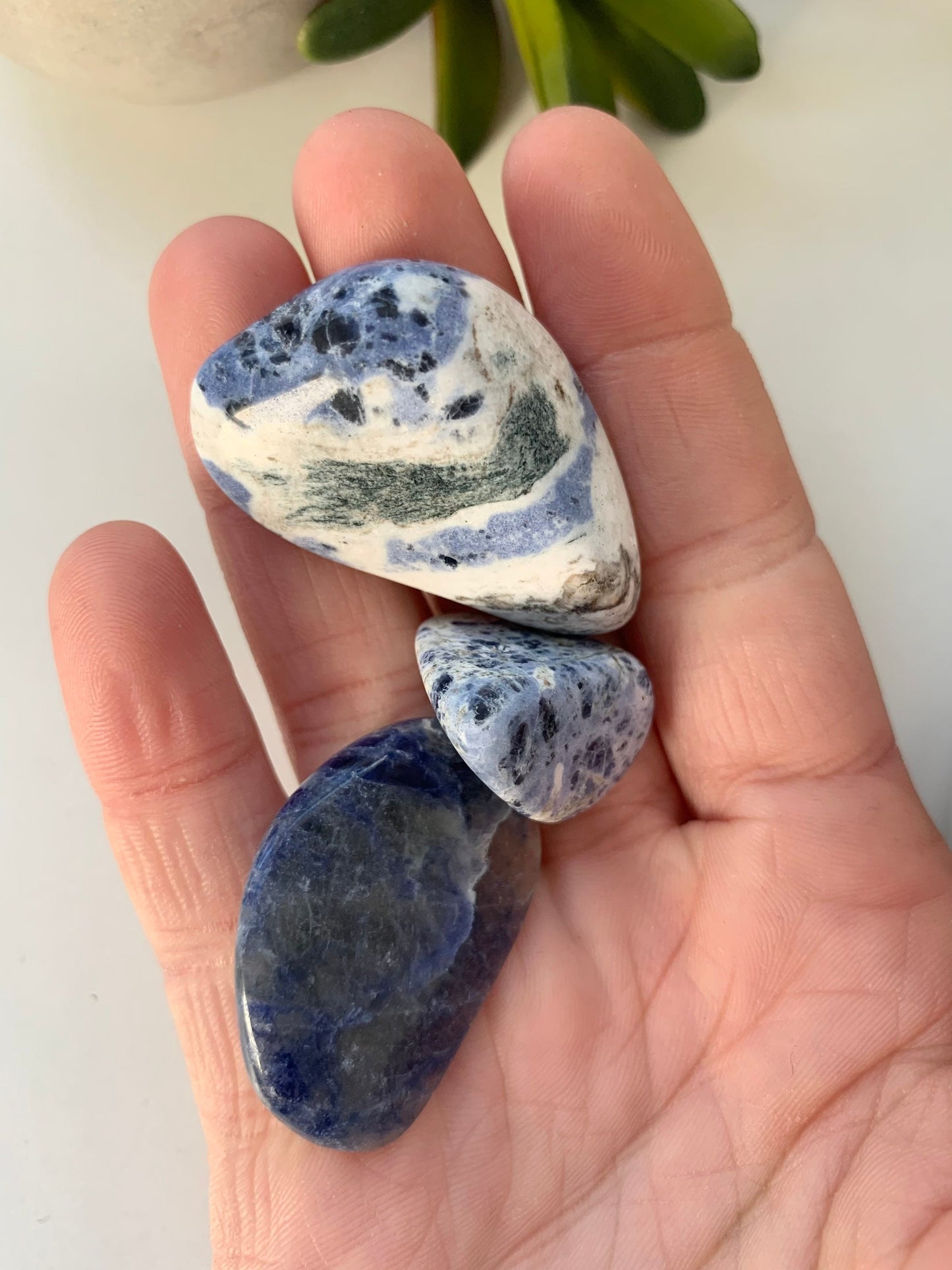 Polished Sodalite mix, bulk sodalite tumbles, UV reactive minerals