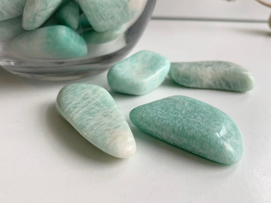 Polished amazonite, bulk amazonite tumbles