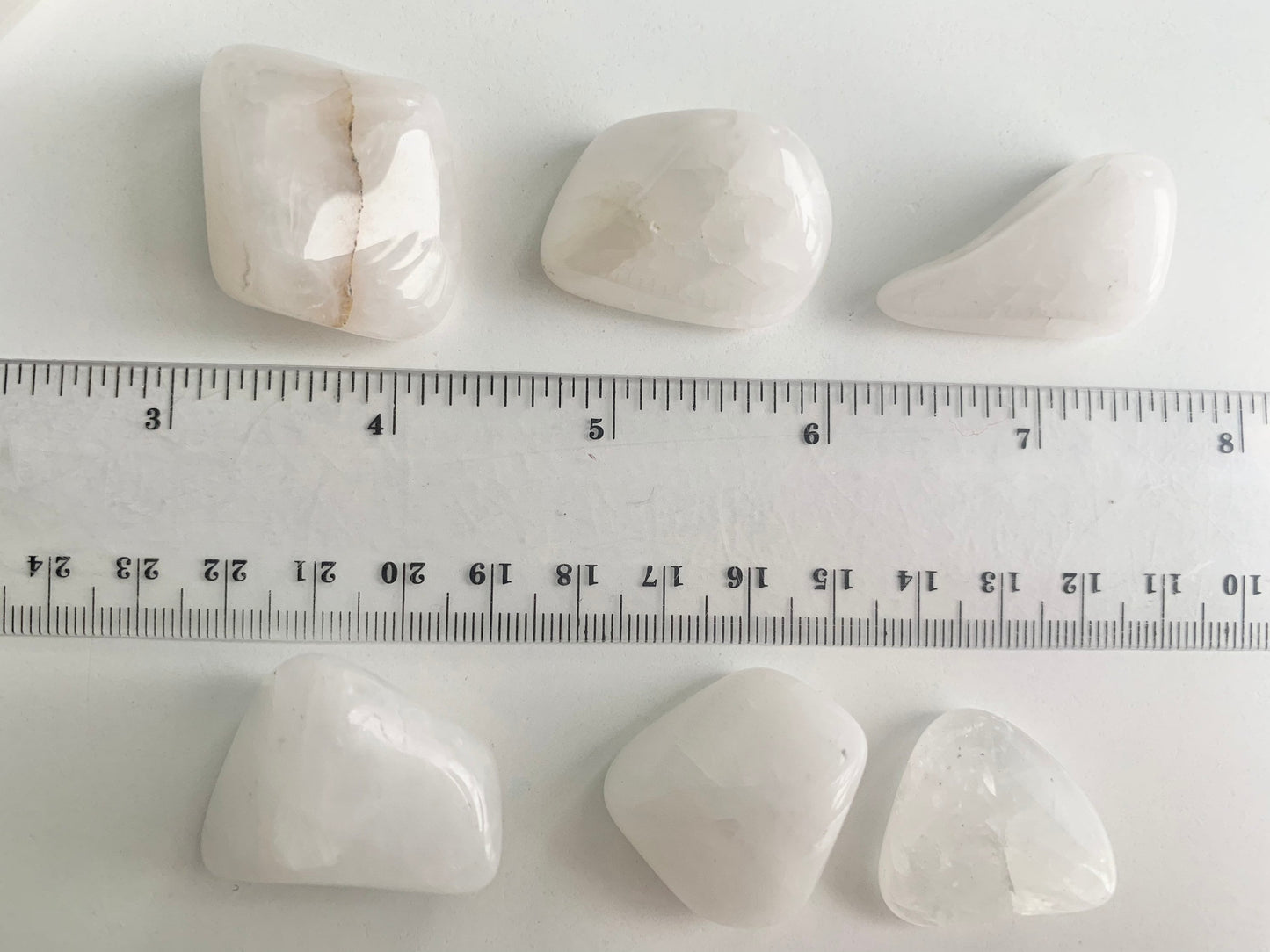 Polished white quartz, snow quartz, milky quartz