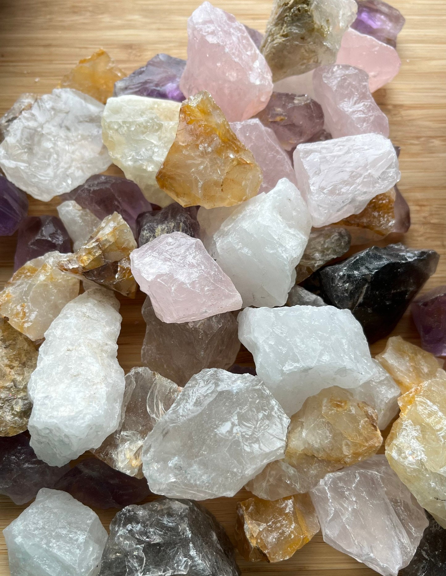 Quartz rough stone mix for tumbling or display, colorful tumbling rough, shipping included