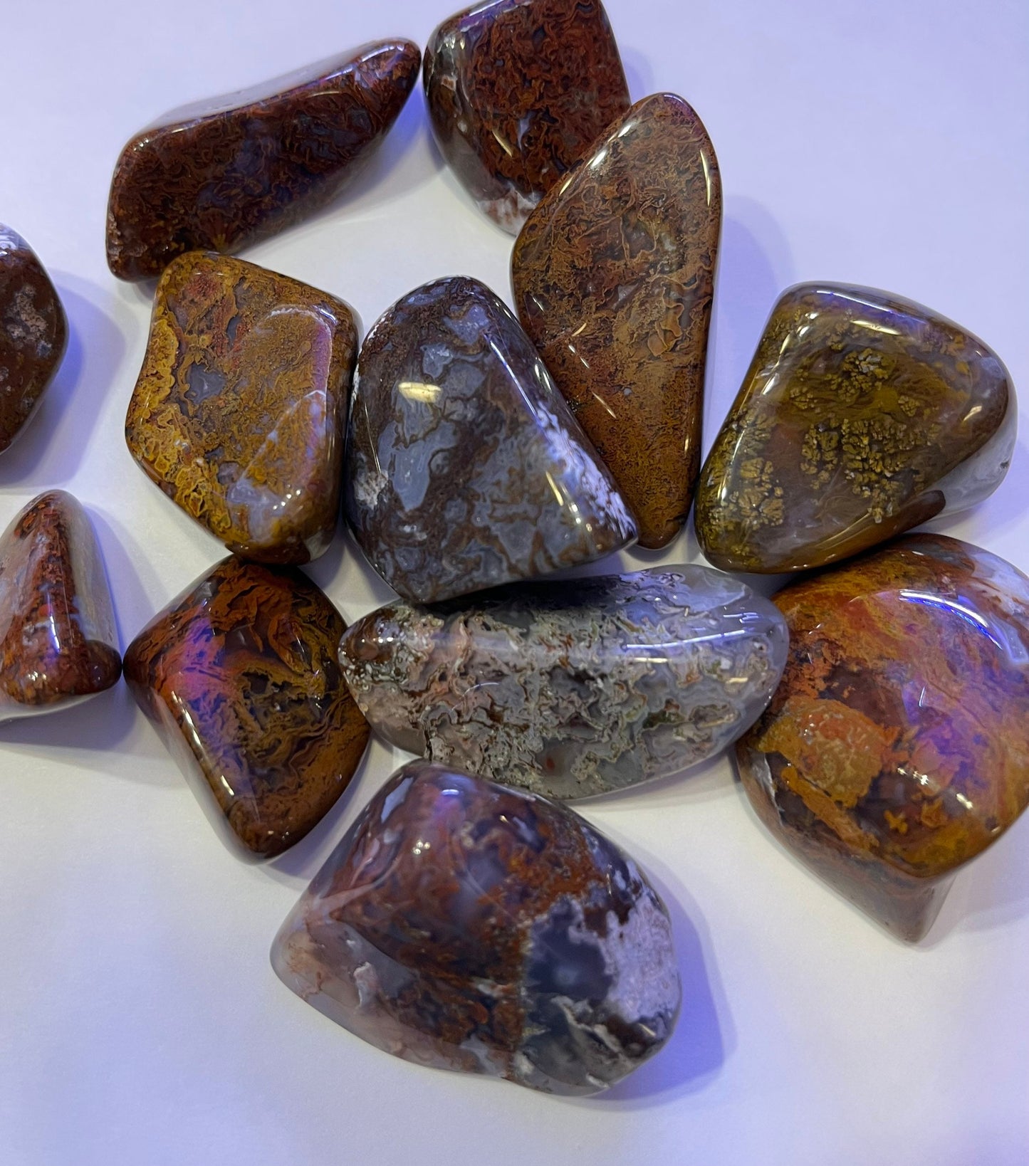 Mexican Moss Agate Polished stones, moss agate tumbles, pretty rocks