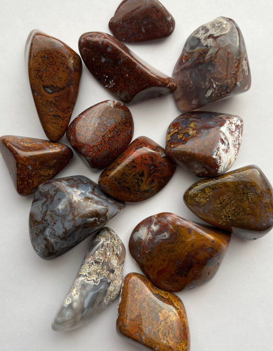 Mexican Moss Agate Polished stones, moss agate tumbles, pretty rocks