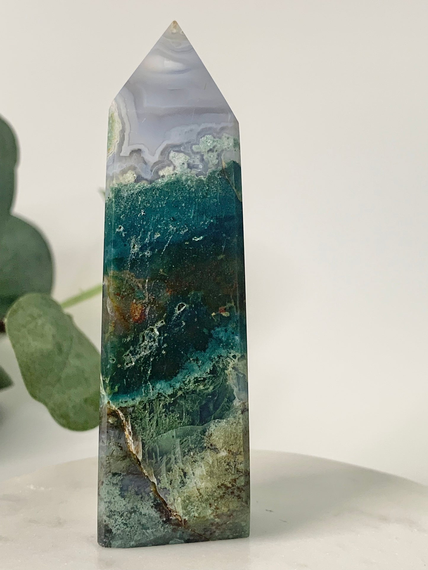 Moss Agate Tower, 3.6"