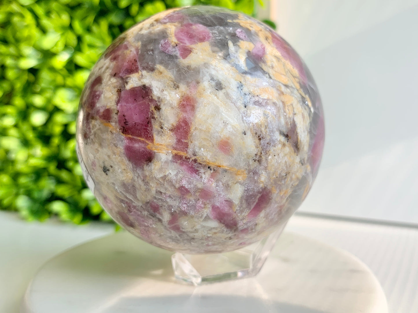 Pink Tourmaline Sphere, 65mm