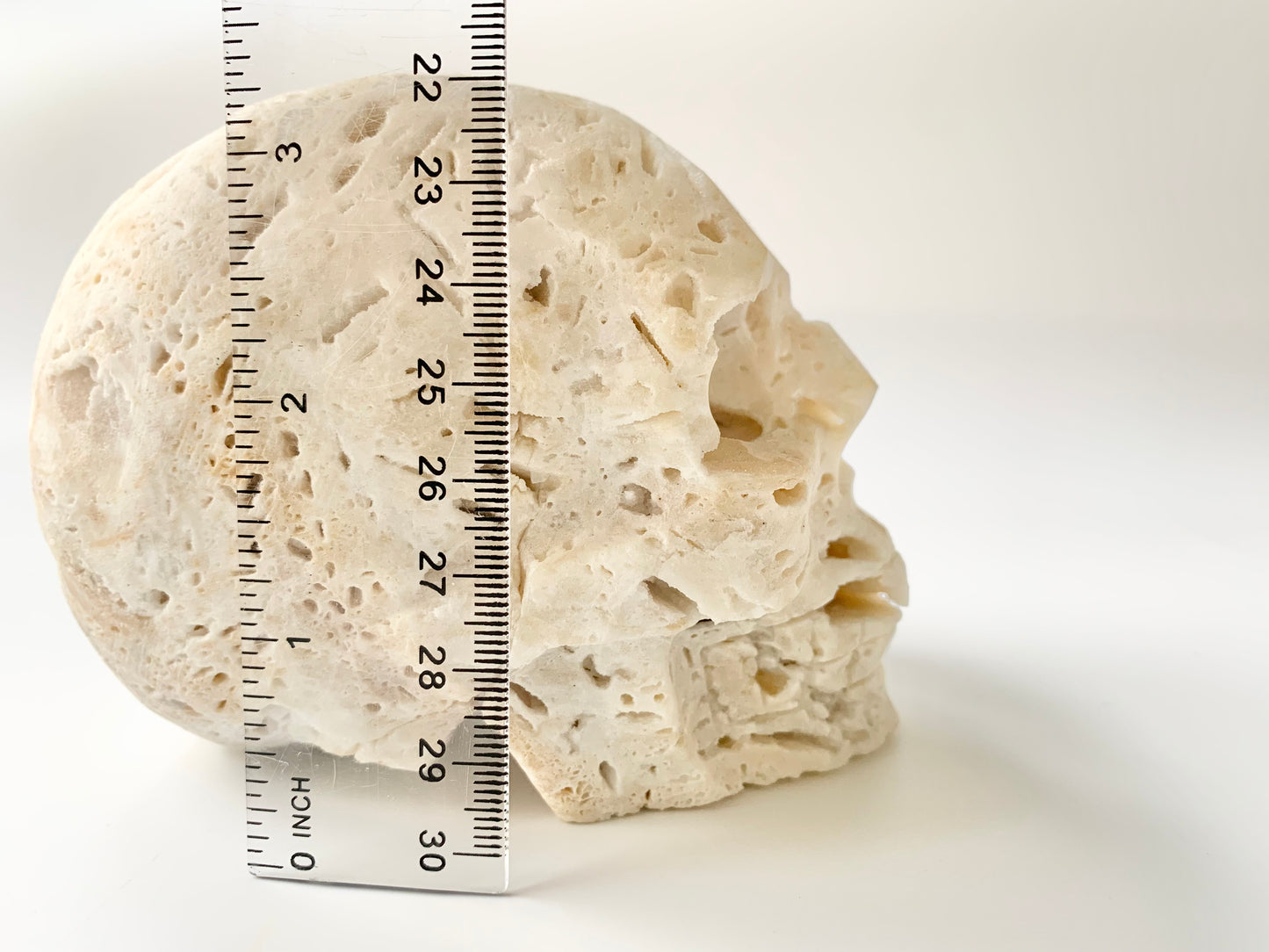 White Sphalerite Skull Carving, 2-2.5lbs