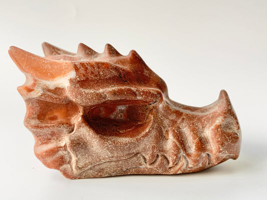 Red Jade Dragon Skull Carving