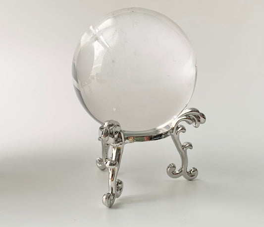 Sphere/Egg Display Stand, Silver Colored