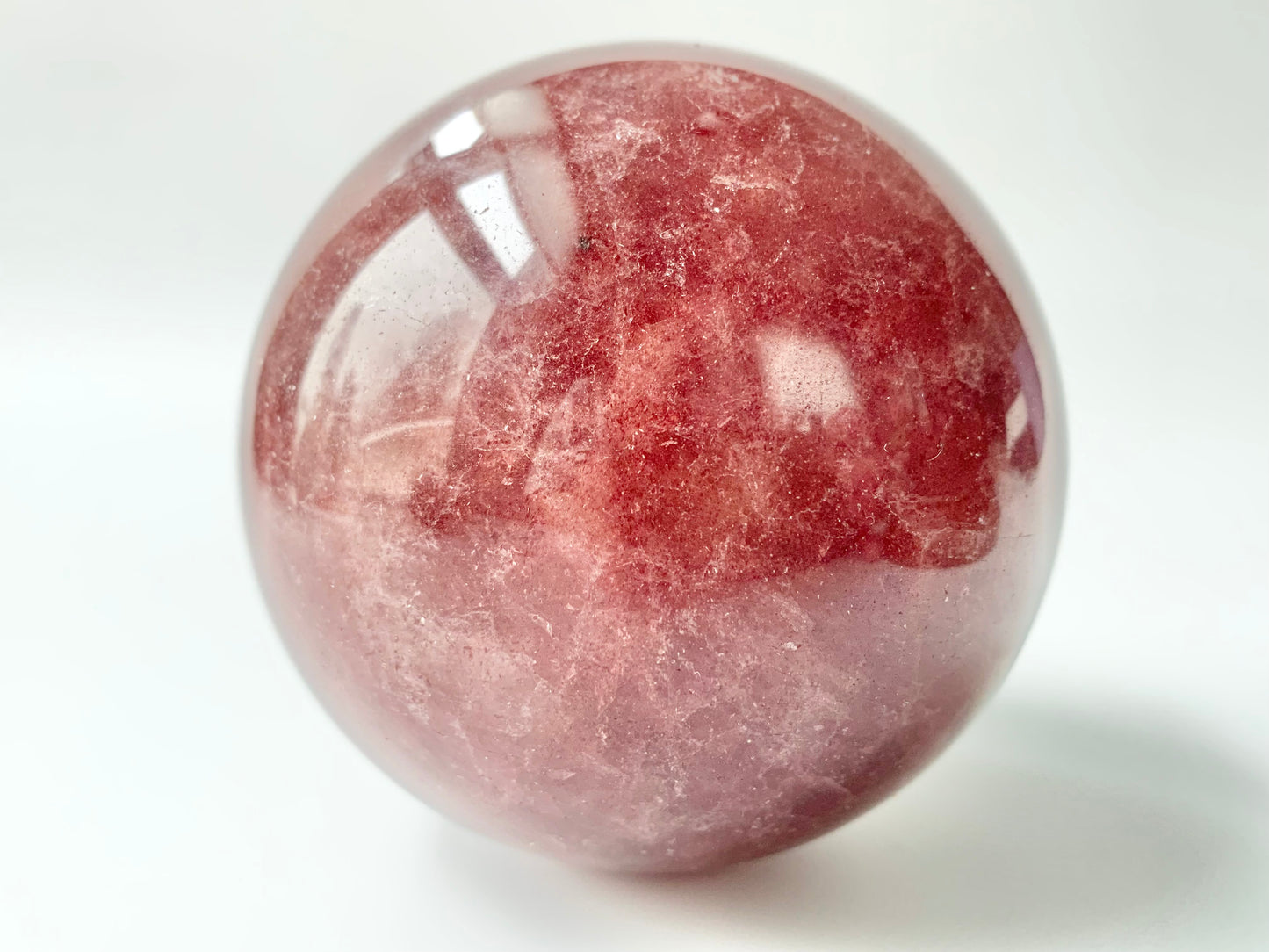 Strawberry Quartz Sphere, 81mm