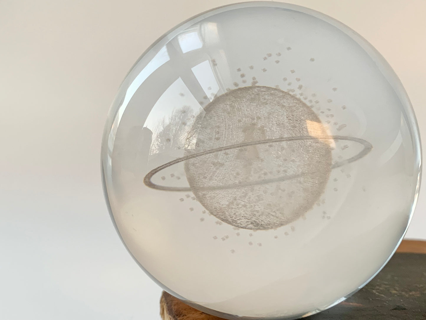 Saturn Smelted Quartz Sphere