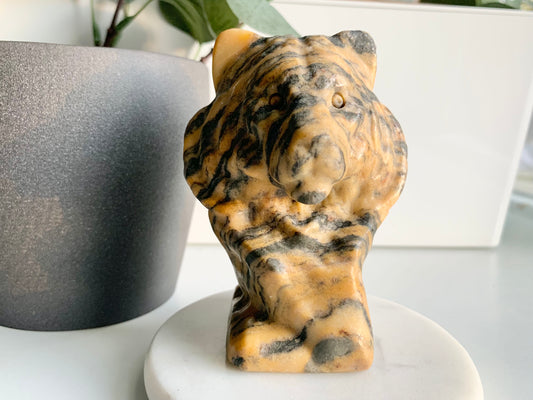 Jasper Tiger Head, Lion Head pillar carving