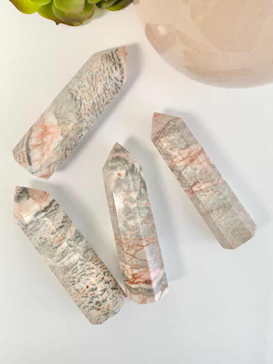 Pink Zebra Jasper Tower