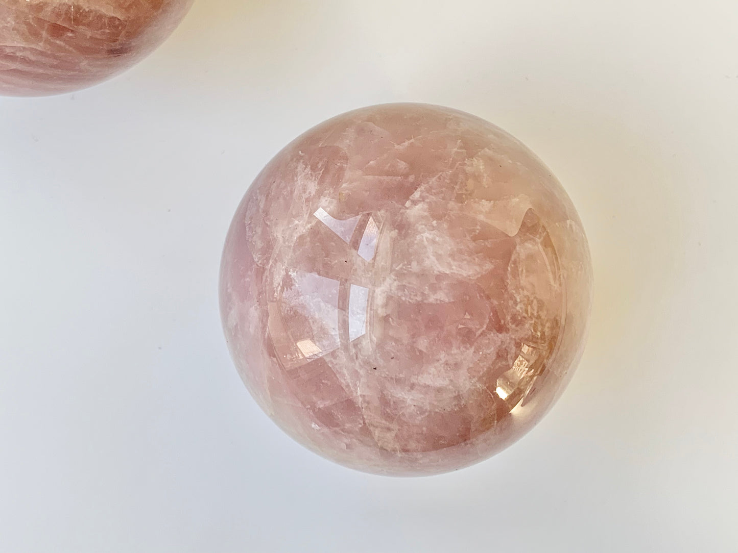 Rose Quartz Sphere, 71-72 mm