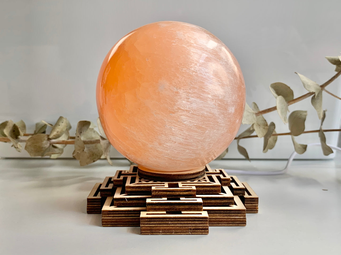 Peach Satin Spar Sphere ~95mm