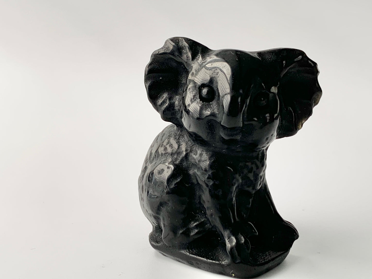 Koala Carving, Black Obsidian