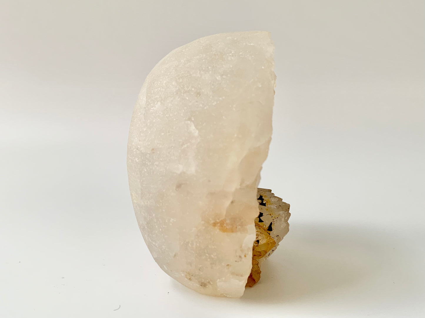 Quartz Cluster Skull, side druzy with iron staining