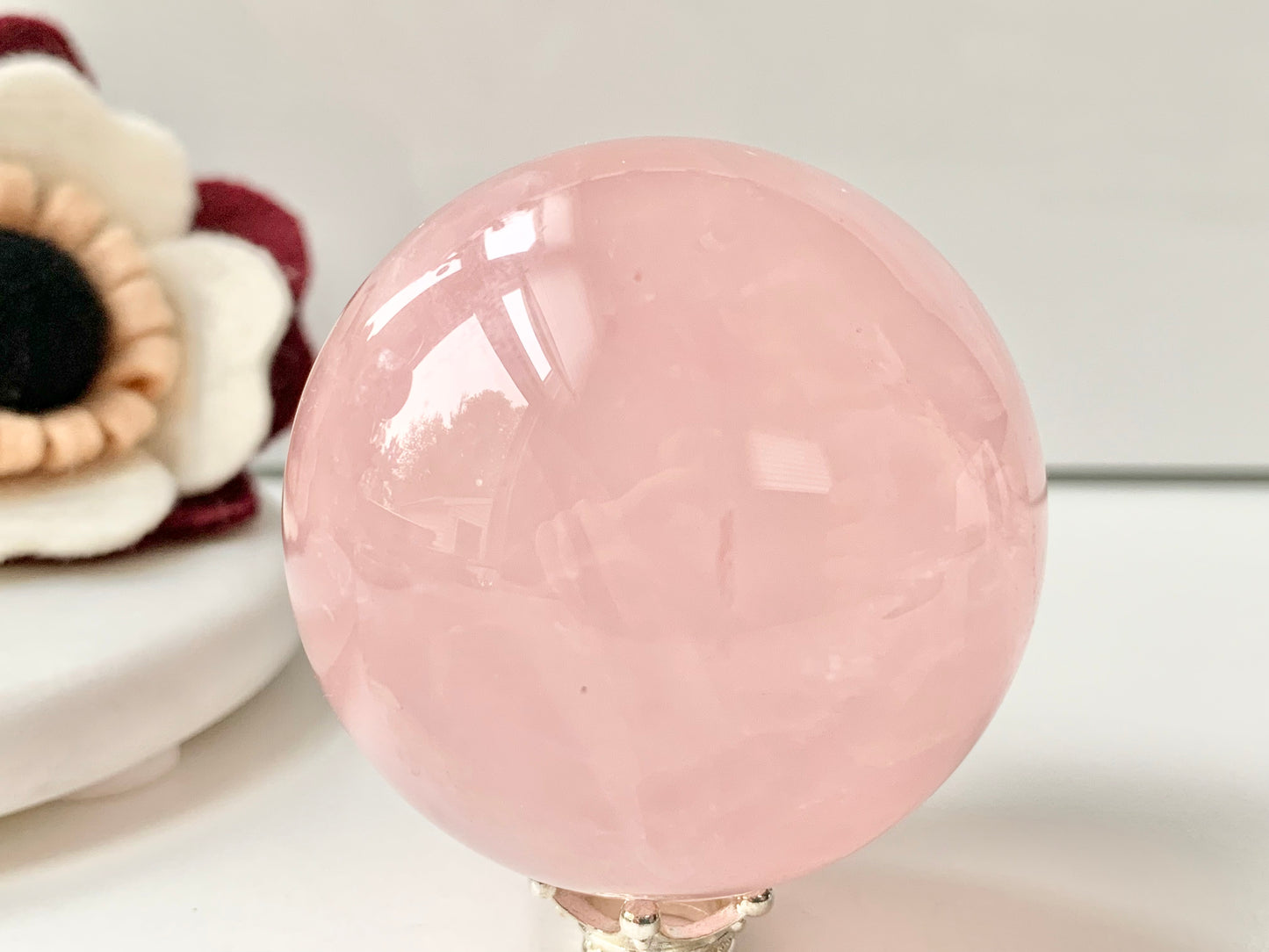Rose Quartz Sphere, 49mm