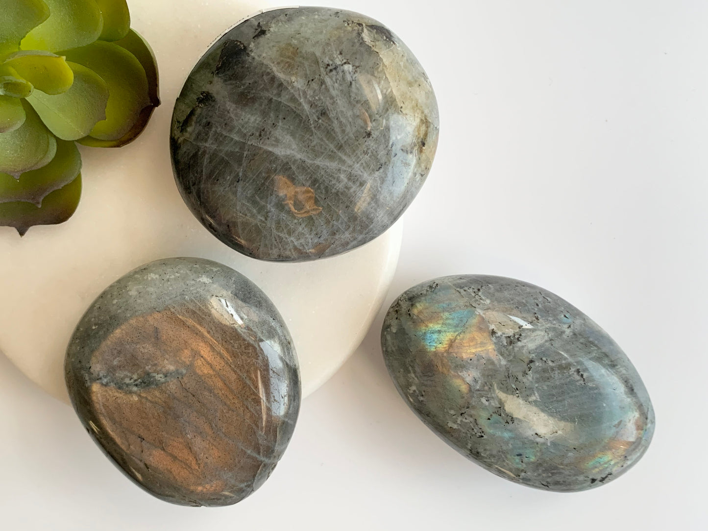 Labradorite Palm stones, large