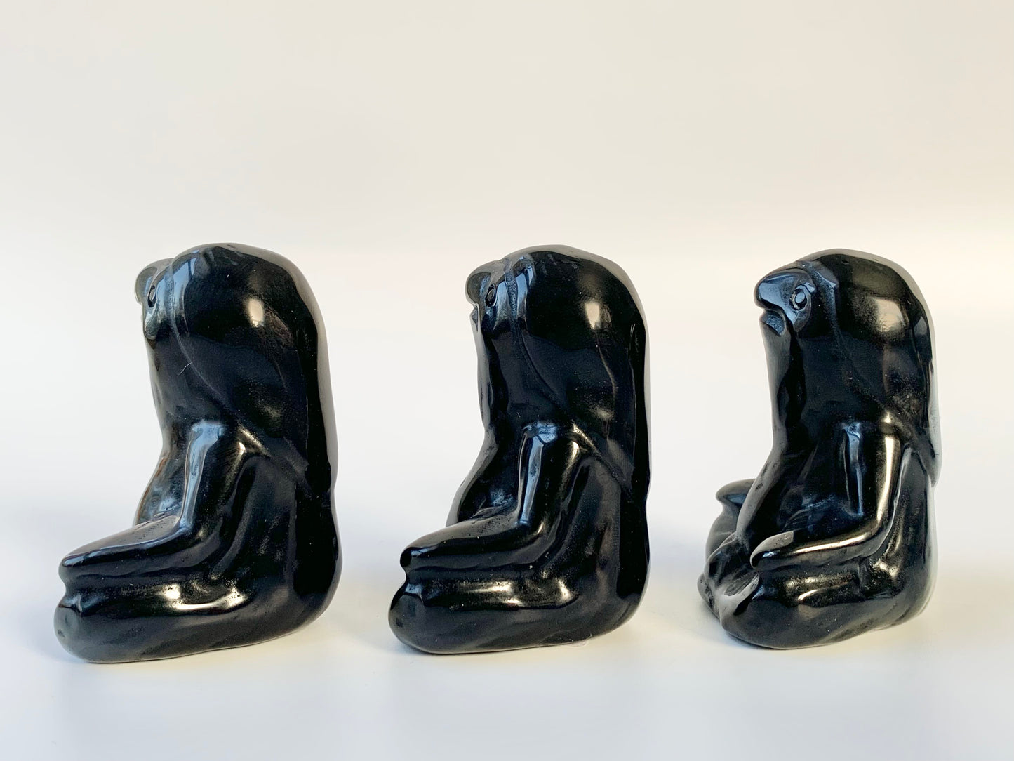 Sloth Carving, Shiny Black Obsidian