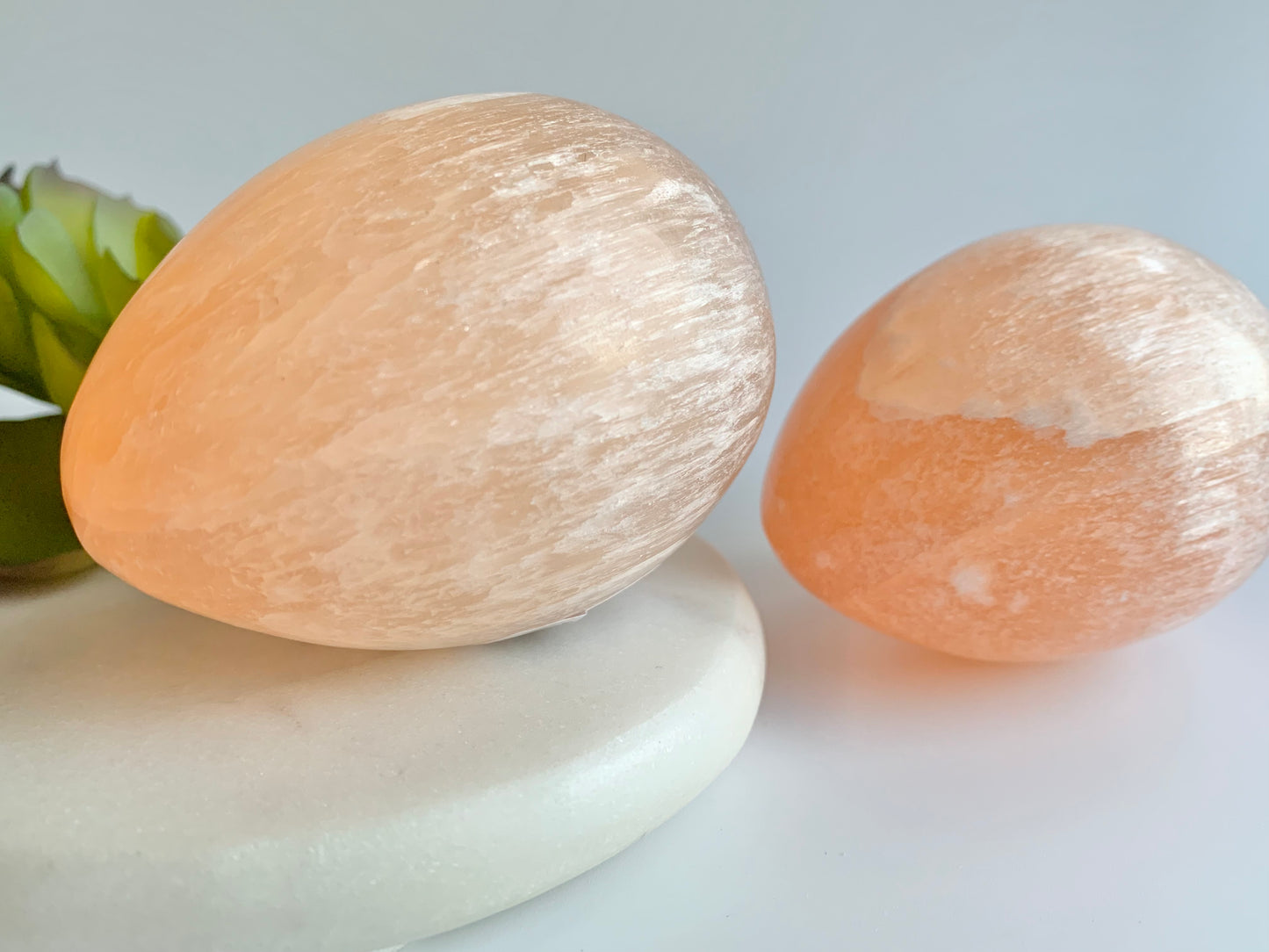 Orange Satin Spar (Selenite) Egg