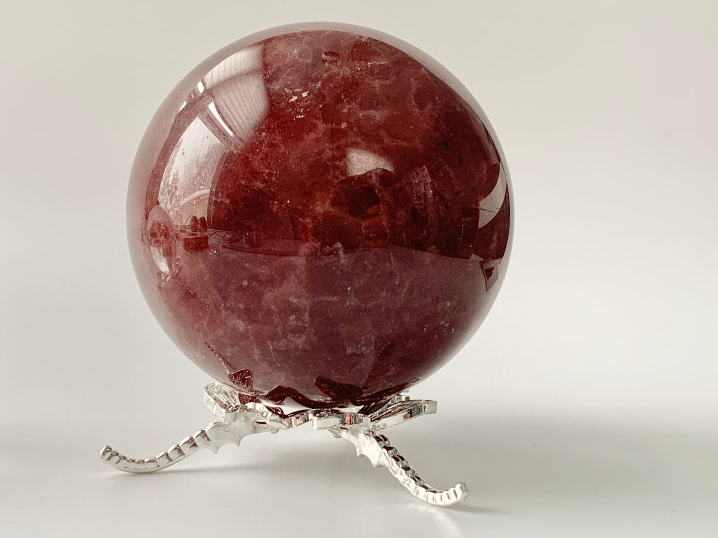 Triple Dragonfly Sphere Stand, silver color