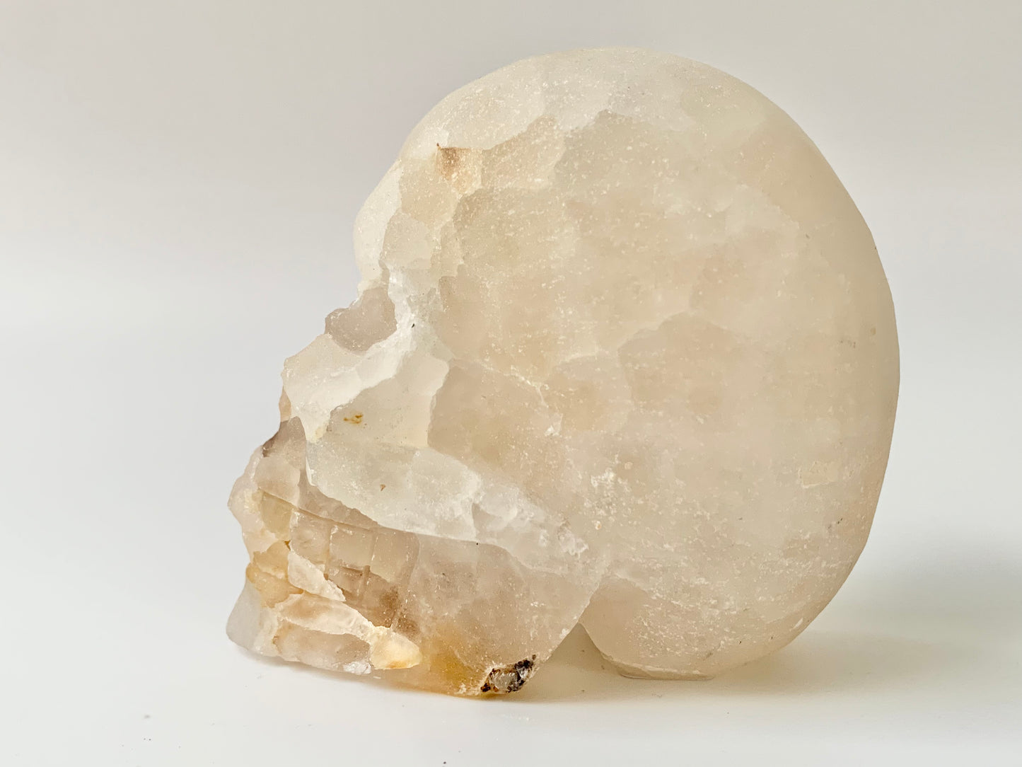 Quartz Cluster Skull, side druzy with iron staining
