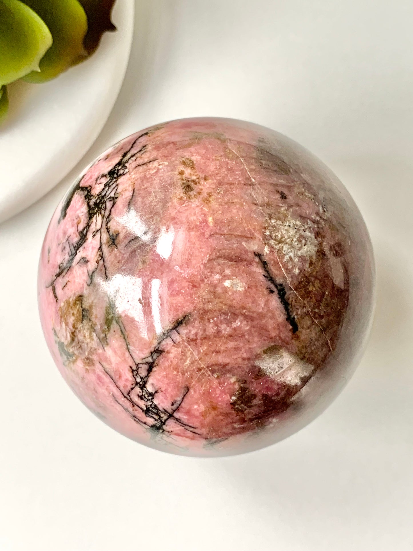 Rhodonite sphere, 60mm