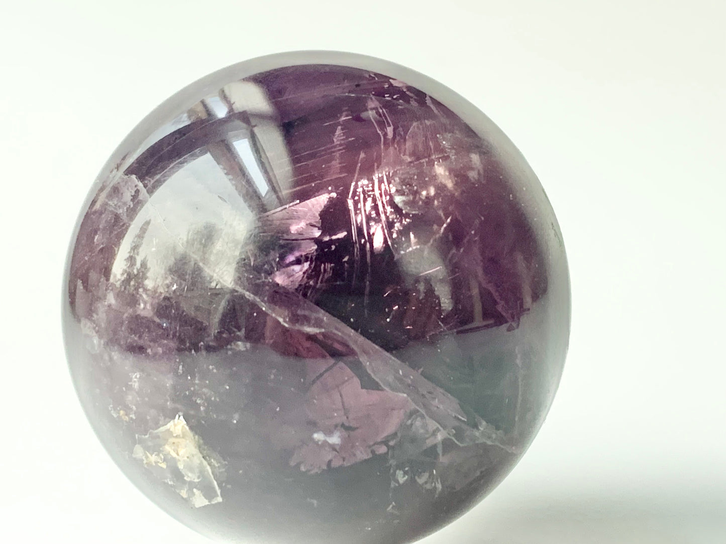 Purple Fluorite Sphere, 53mm, repaired