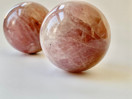 Rose Quartz Sphere, 71-72 mm