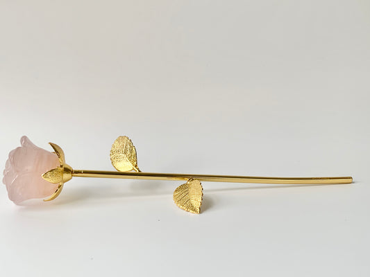 Rose Stem Carving, rose quartz
