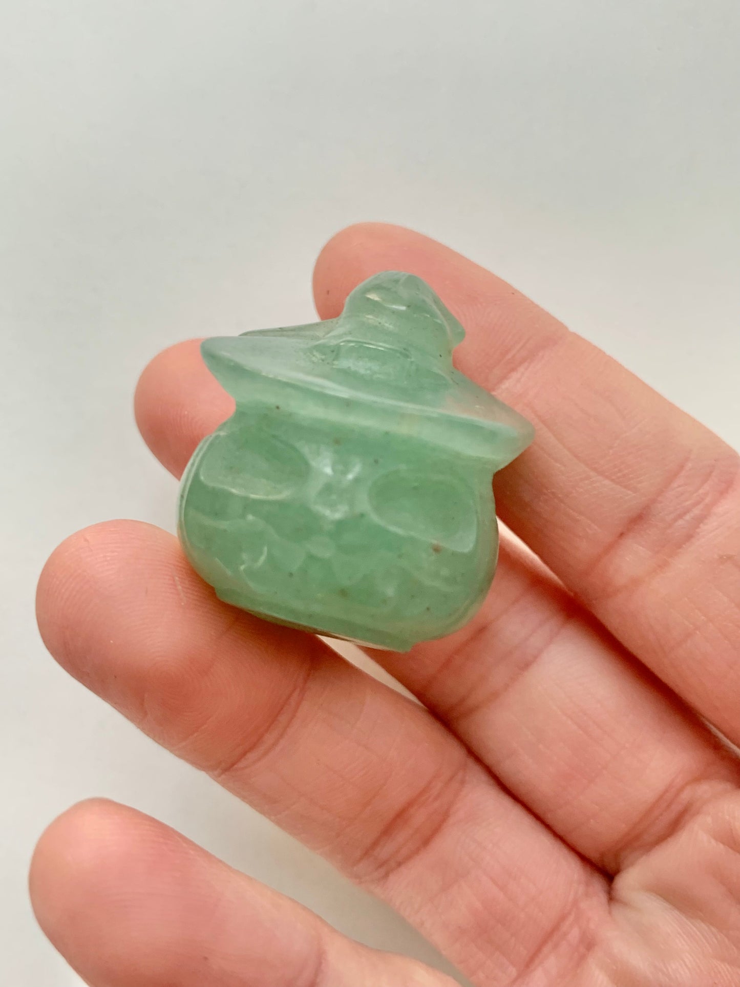 Green Aventurine Mini Pumpkin Carving, Halloween