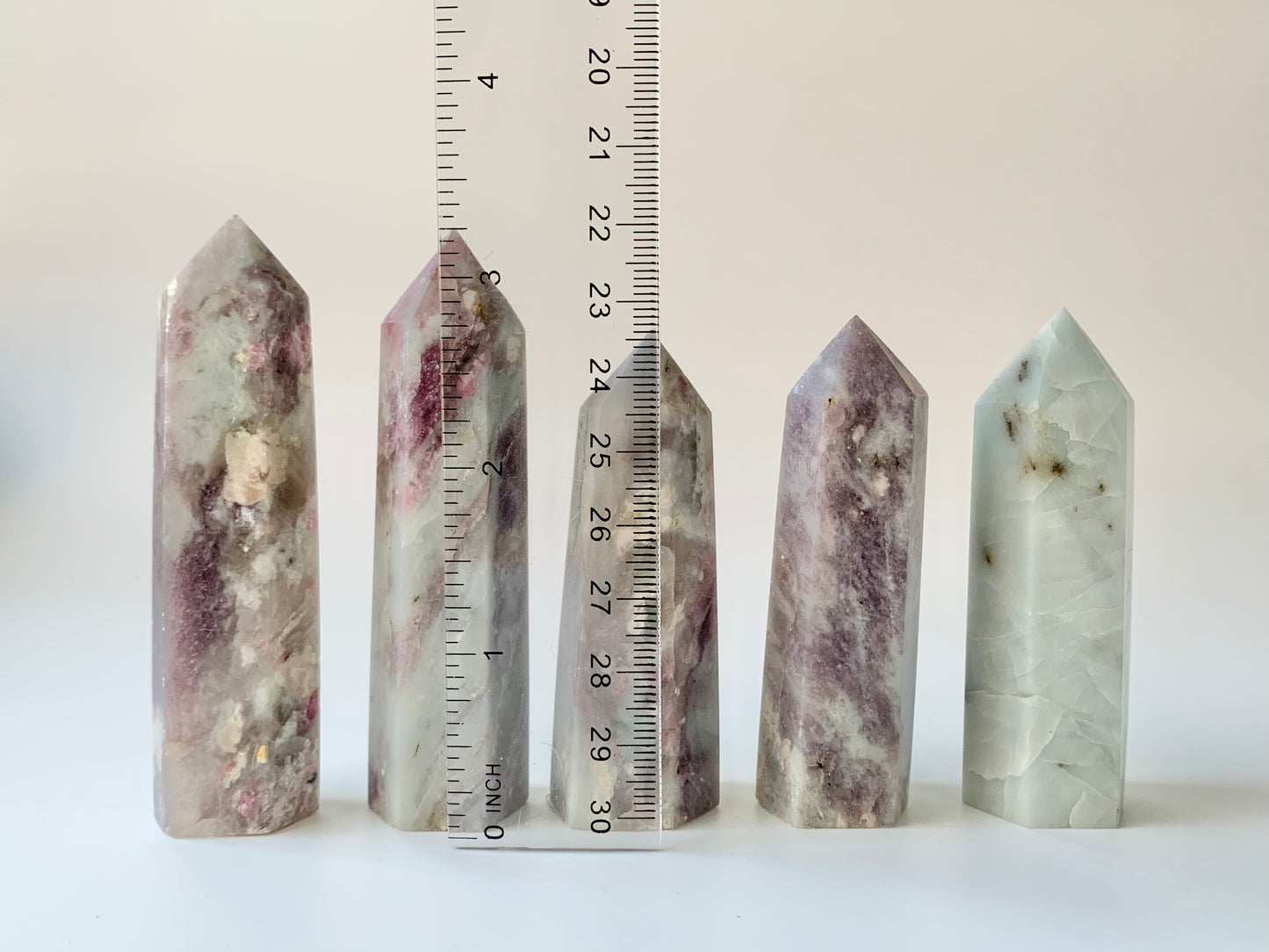 Pink Tourmaline and Lepidolite Towers, $10