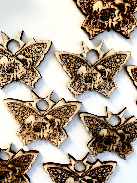 Moth Two Faces Wooden Sphere Holder